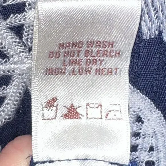 MSSP Max Studio Navy Blue White Embroidered Floral Marielle Mini Dress Size XL - Picture 7 of 13